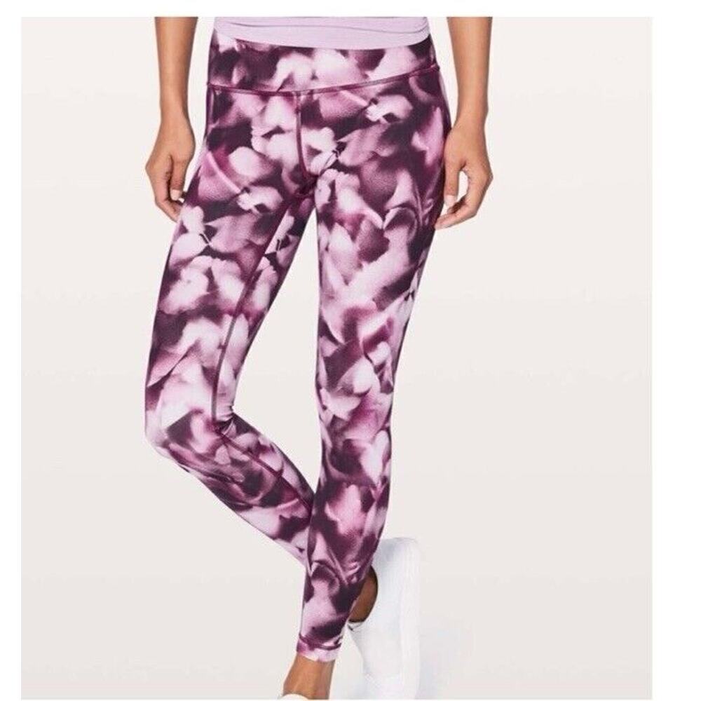 Lululemon Wunder Under Hi-Rise 7/8 Tight 25" Blush Blossom Alpine White Pink 4